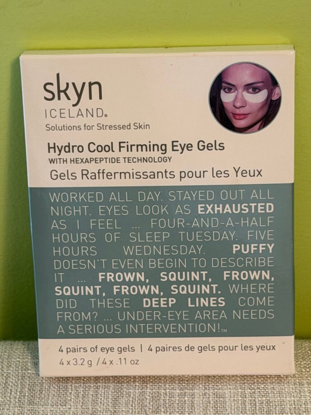New in sealed package Skyn Iceland Hydro Cool Firming Eye Gels - Set of 4 pairs